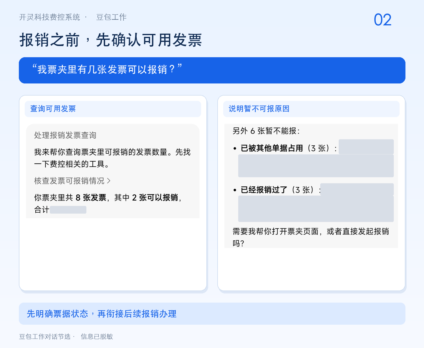 “我票夹里有几张发票可以报销?”