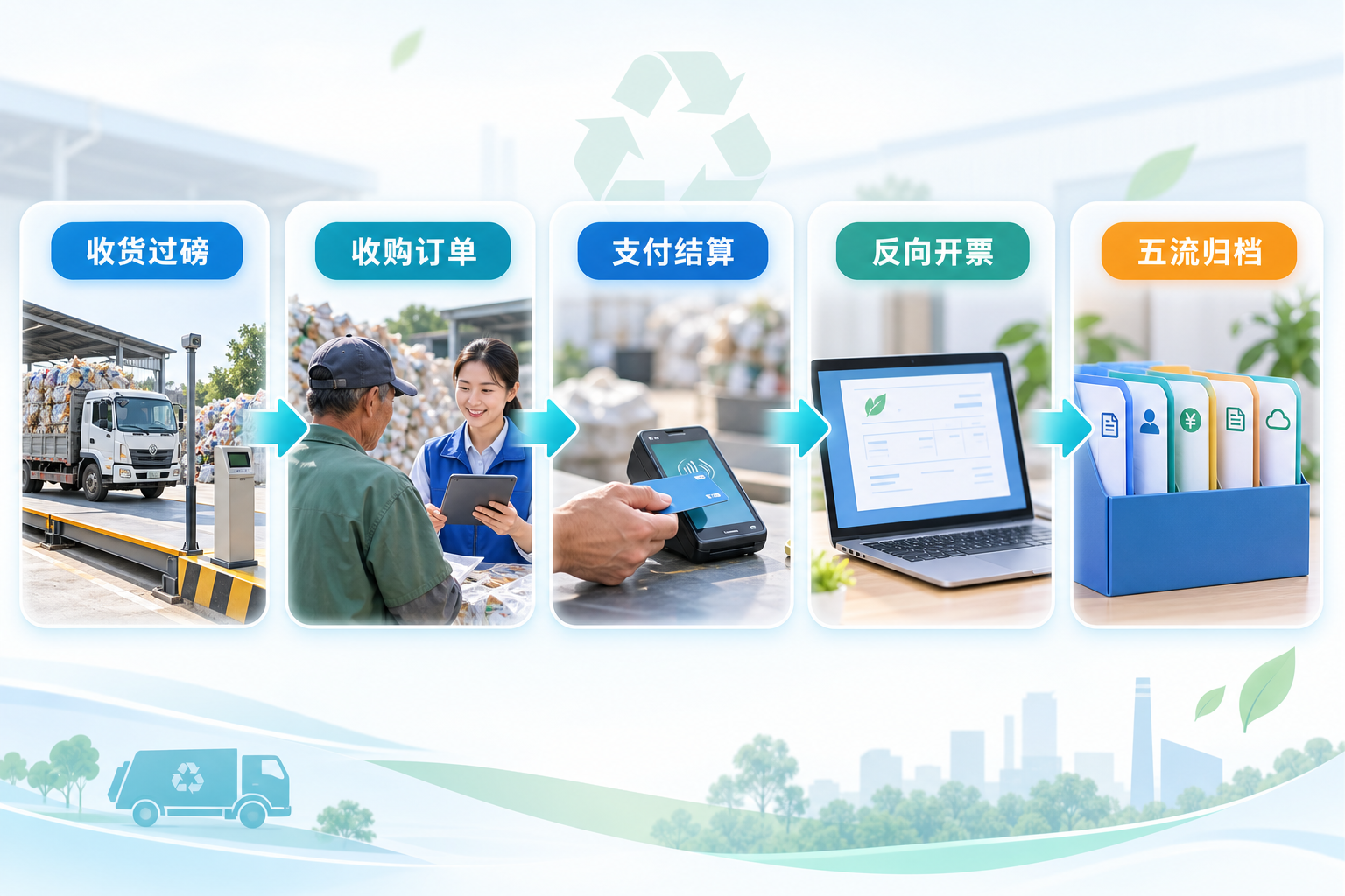 再生资源回收收购发票怎么开？五流合一防风险