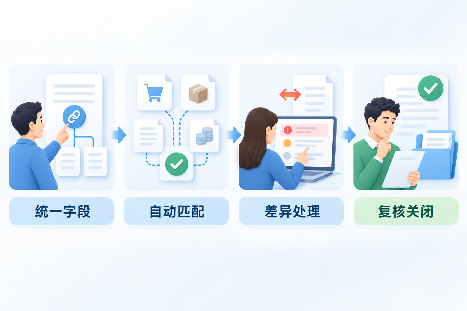 サプライヤー照合の最善の方法:月末に合わないExcelを卒業する フロー図