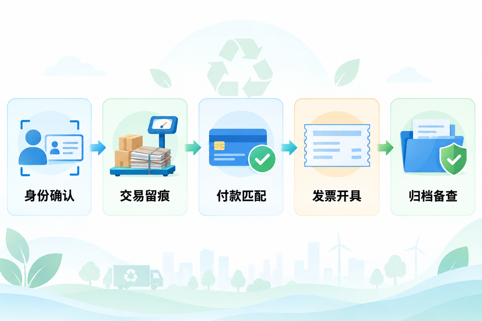 再生资源反向开票资料链五步流程图