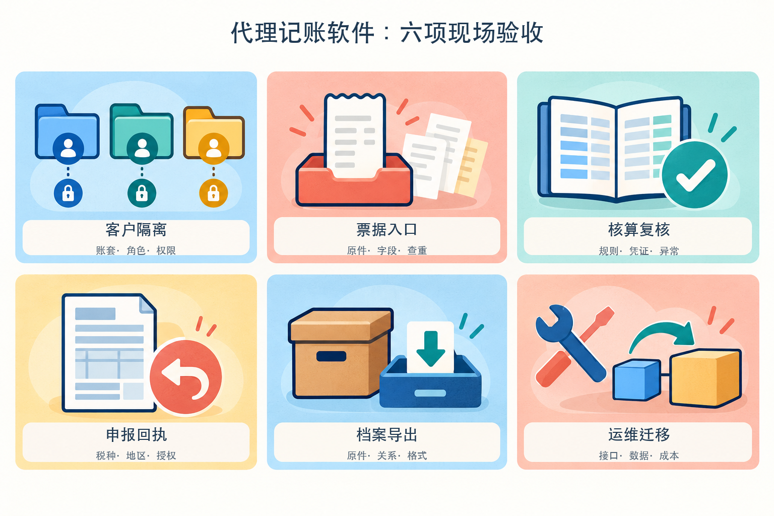 記帳代行ソフト6項目の現場検収図