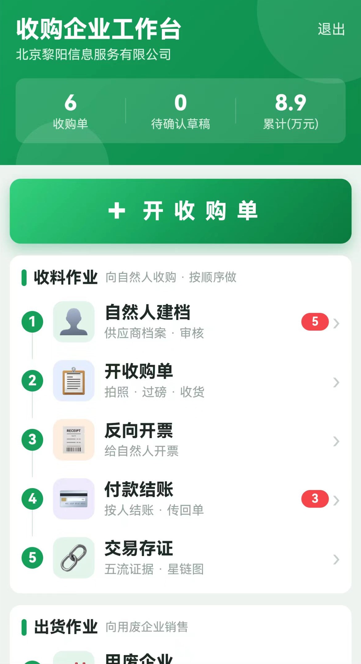 收购企业工作台